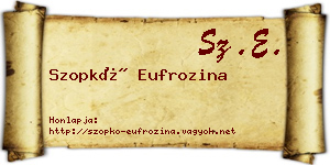 Szopkó Eufrozina névjegykártya